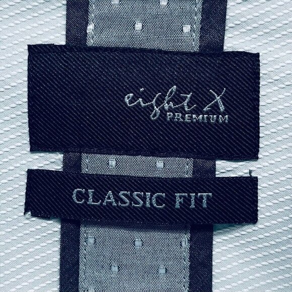 Eigth X Shirt Size L Men’s Premium Classic Fit Blue Long Sleeve Button Up - Picture 5 of 10
